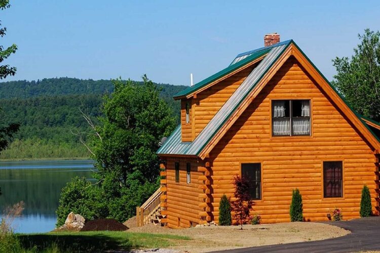 lakefront log cabins