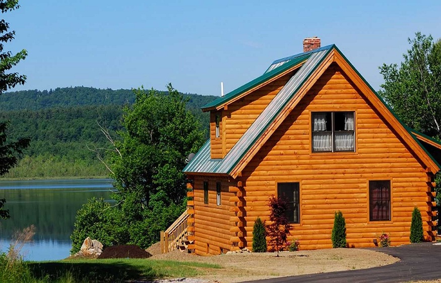 lakefront log cabins